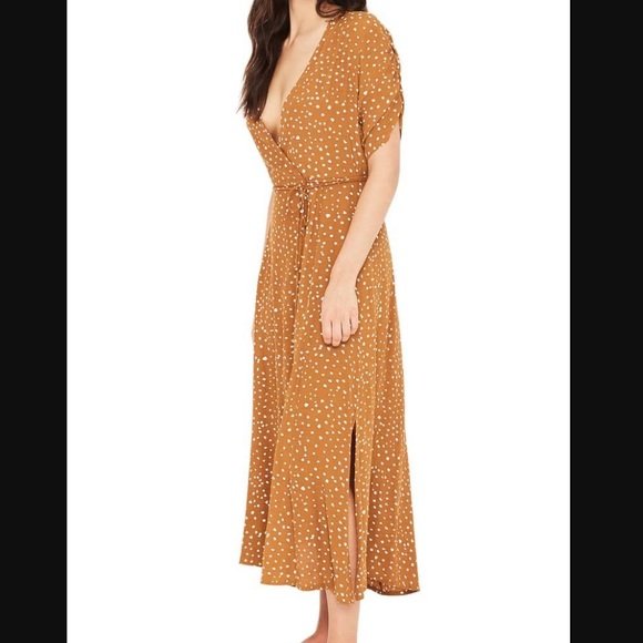 Faithfull the Brand chiara dot print mustard dress - Picture 2 of 13